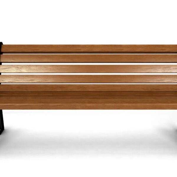 Garden bench with iron frame