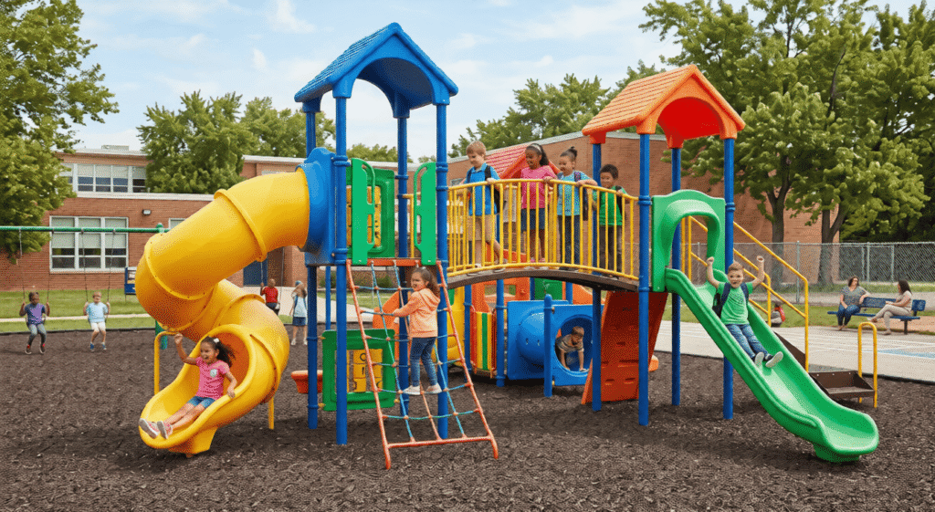 Outdoor playground equipment for schools